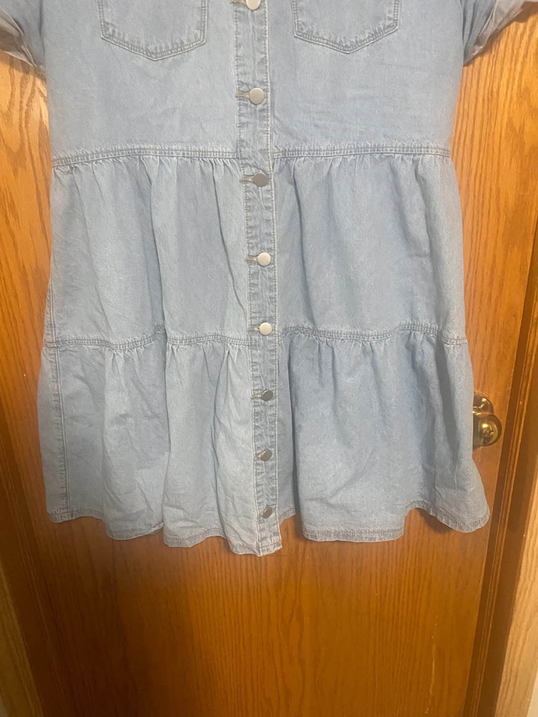 Women’s Light Blue Denim tiered Shirt Dress - photo 4