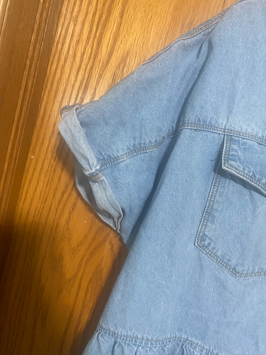 Women’s Light Blue Denim tiered Shirt Dress - photo 5