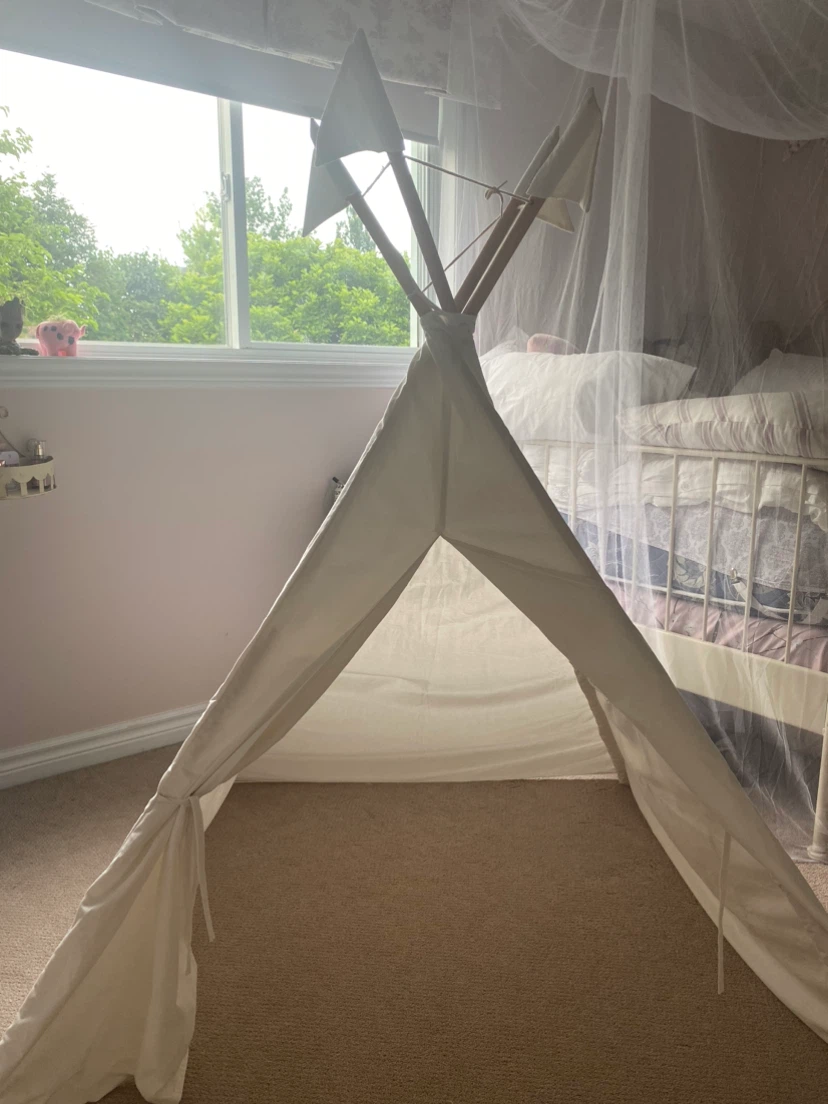 Child cavas tent with wooden poles - photo 3