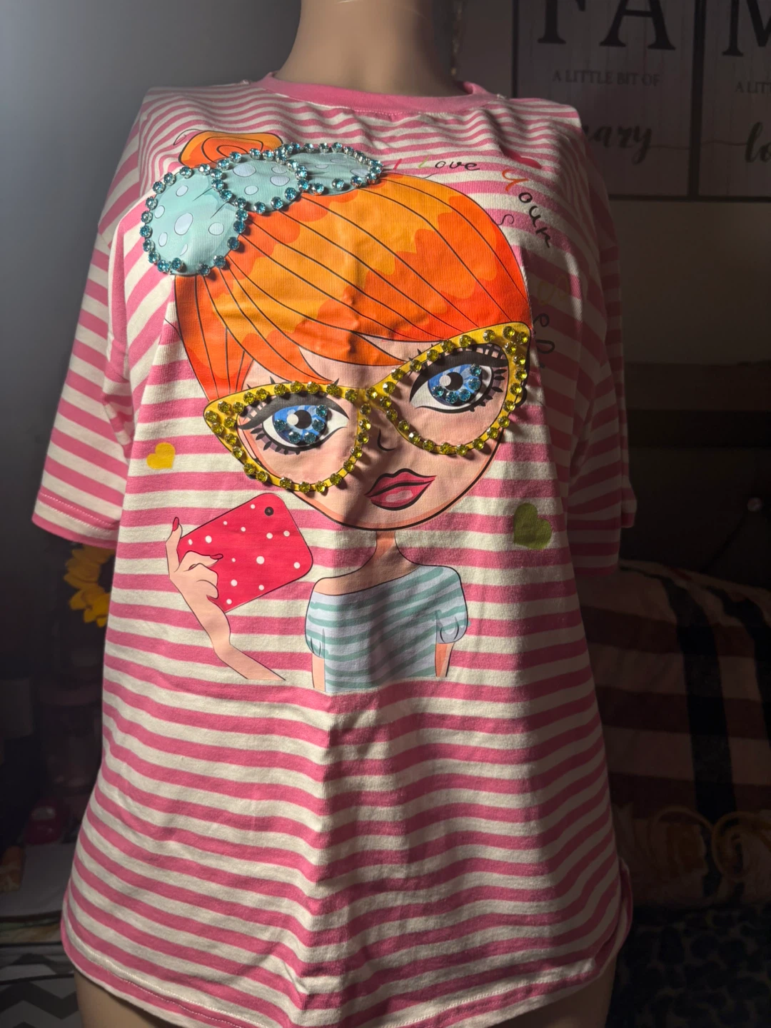 Girls Striped Graphic T-Shirt - photo 2