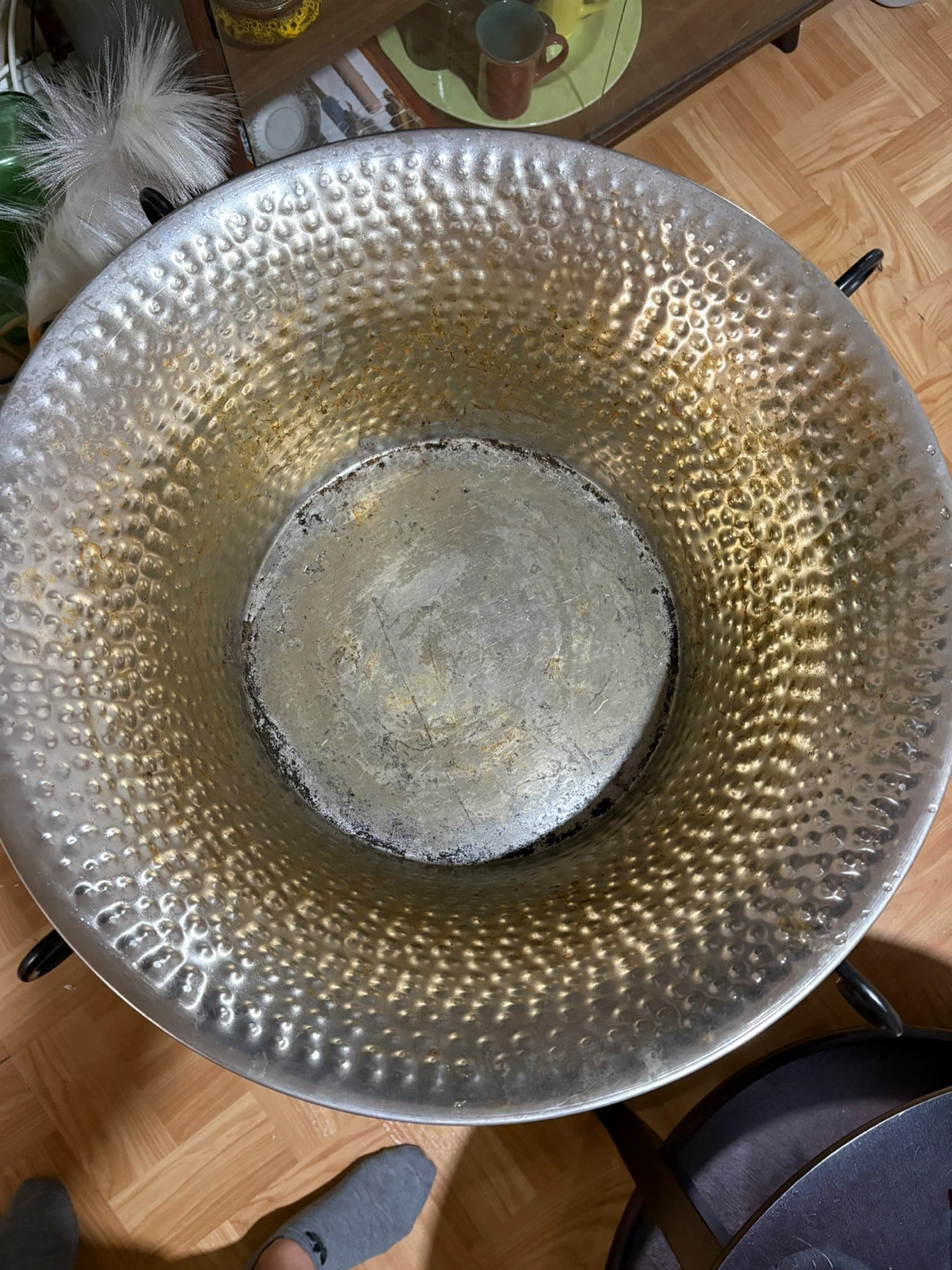 Vintage Ice Bucket / Drink Tub with Tall Iron Pedestal Stand - photo 3