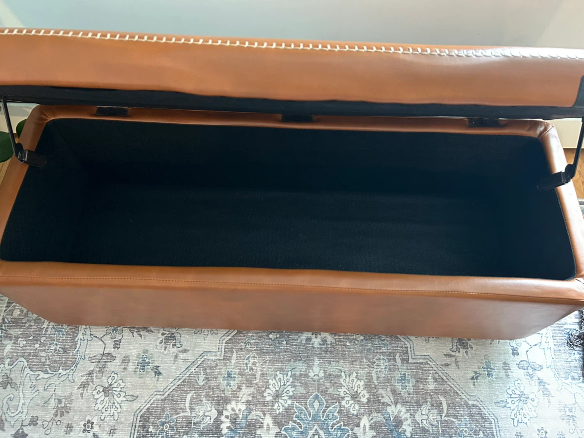 Vasagle Brown Faux Leather Storage Bench - photo 3