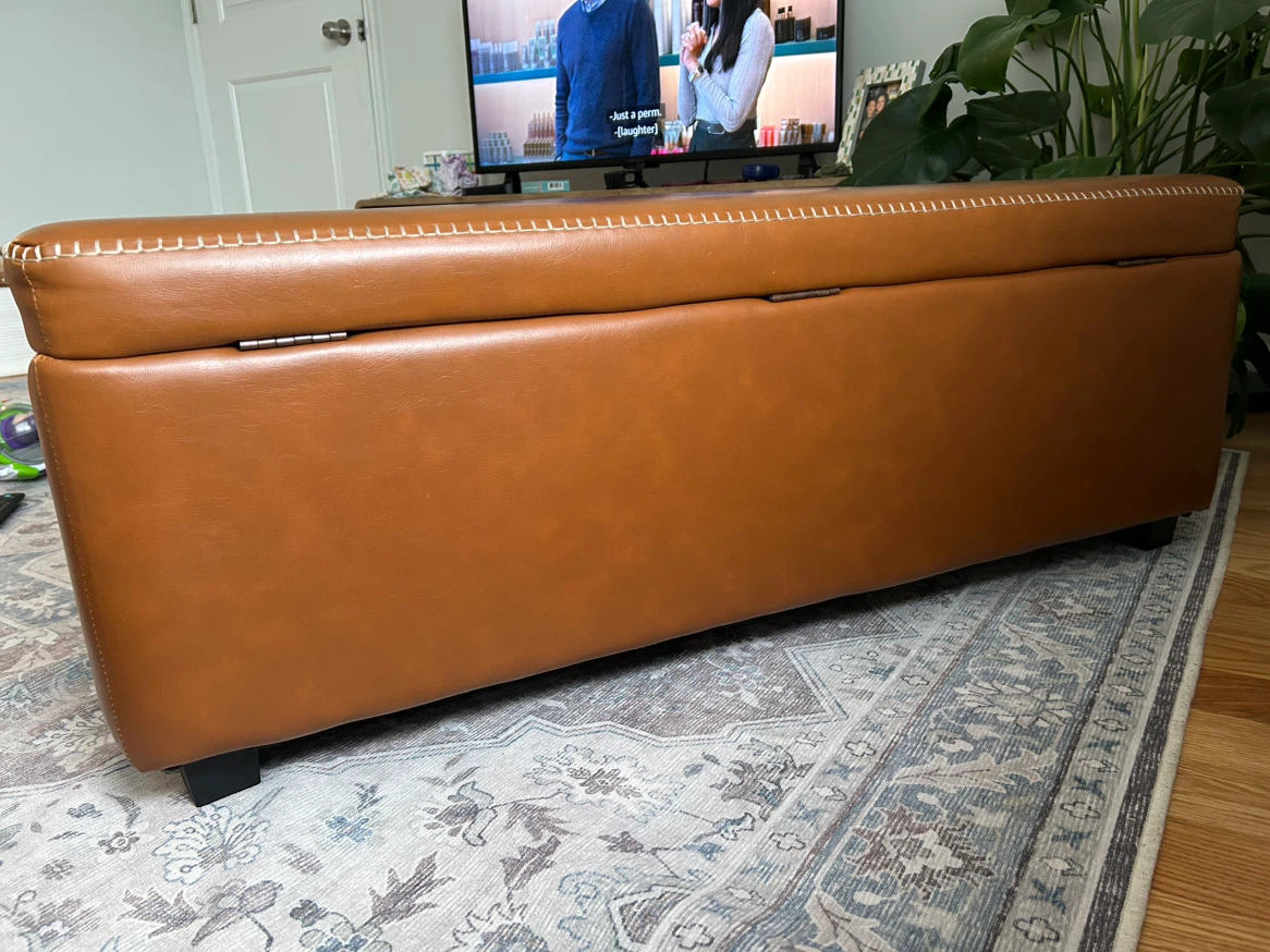 Vasagle Brown Faux Leather Storage Bench - photo 4