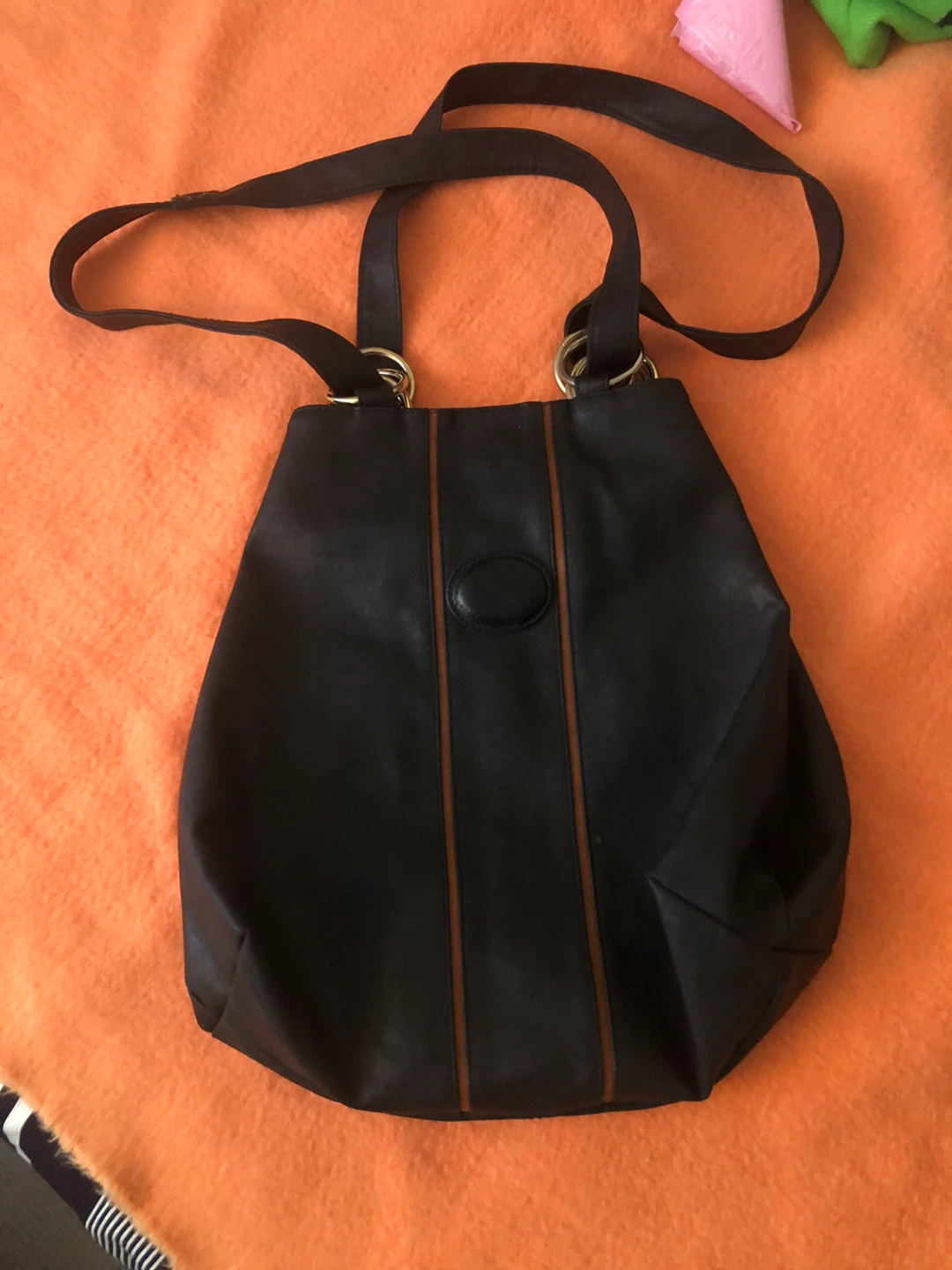 Faux leather hand bag