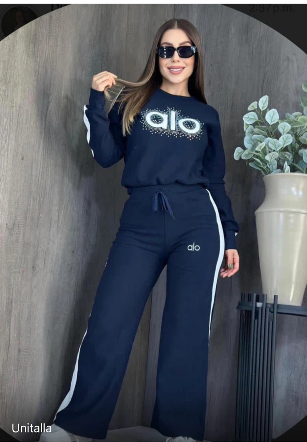 Alo Navy Blue Tracksuit Set