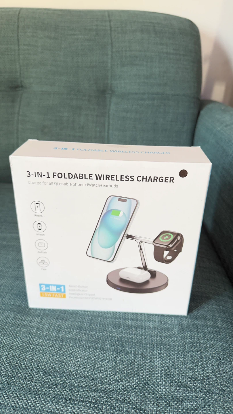 3-IN-1 Foldable Wireless Charger for Phone, Watch, AirPods