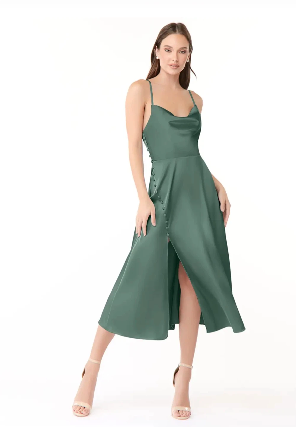 Azazie Sage Green Maxi Dress