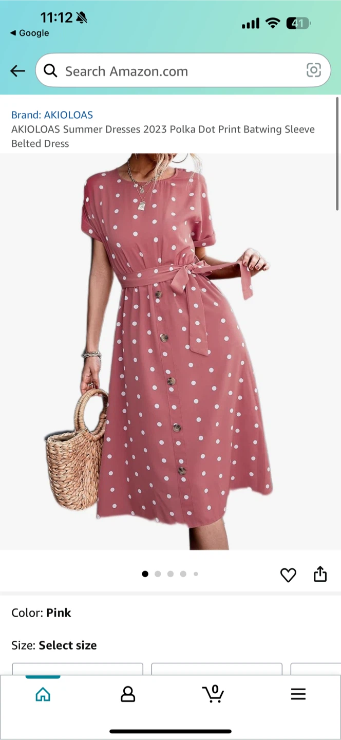 Pink Polka Dot Belted Dress