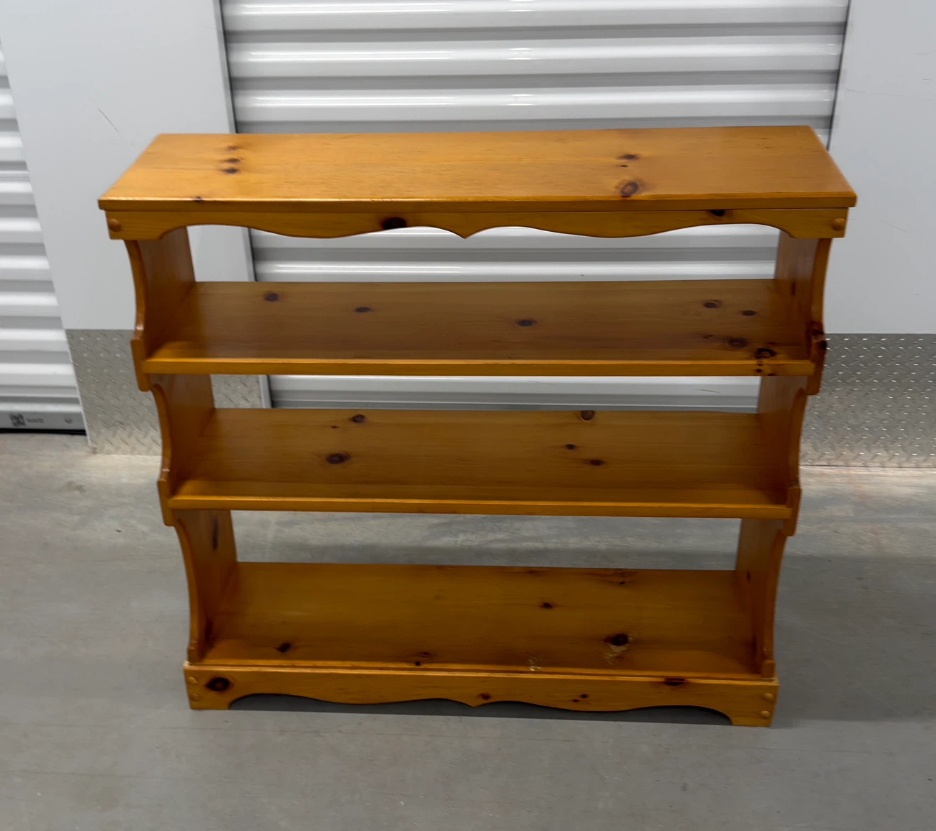 Solid Wood 3-Tier Bookshelf Display Shelf Storage Unit