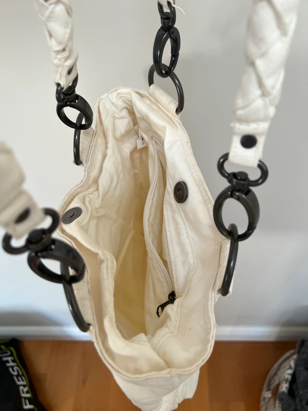 White Canvas Diesel Tote Bag - photo 4