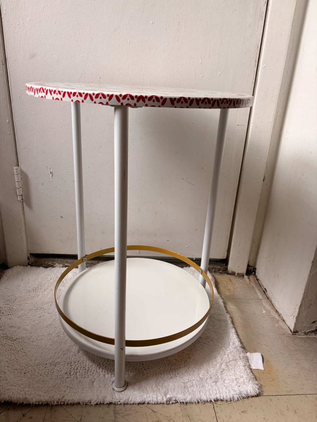 Vintage Round End side Table  2-tiered - photo 2