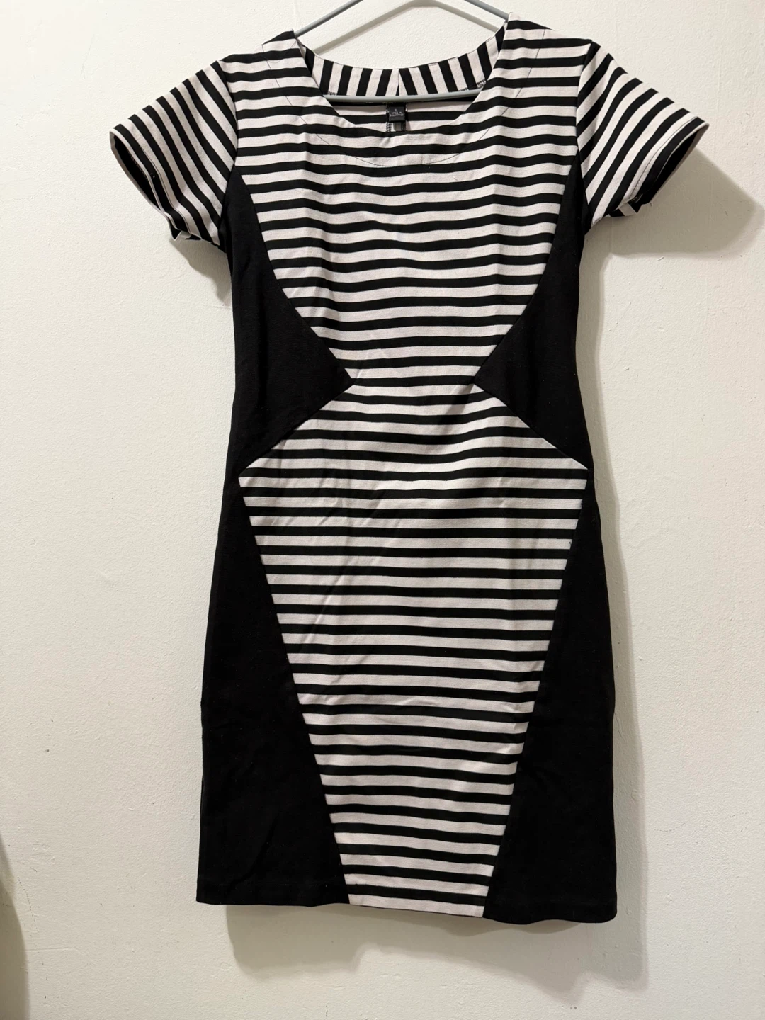 Striped Black and White Bodycon Dress