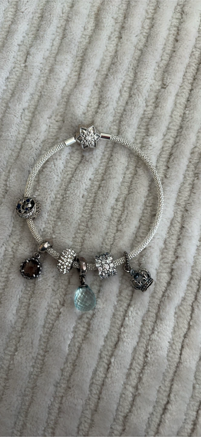 Silver Charm Bracelet with Charms