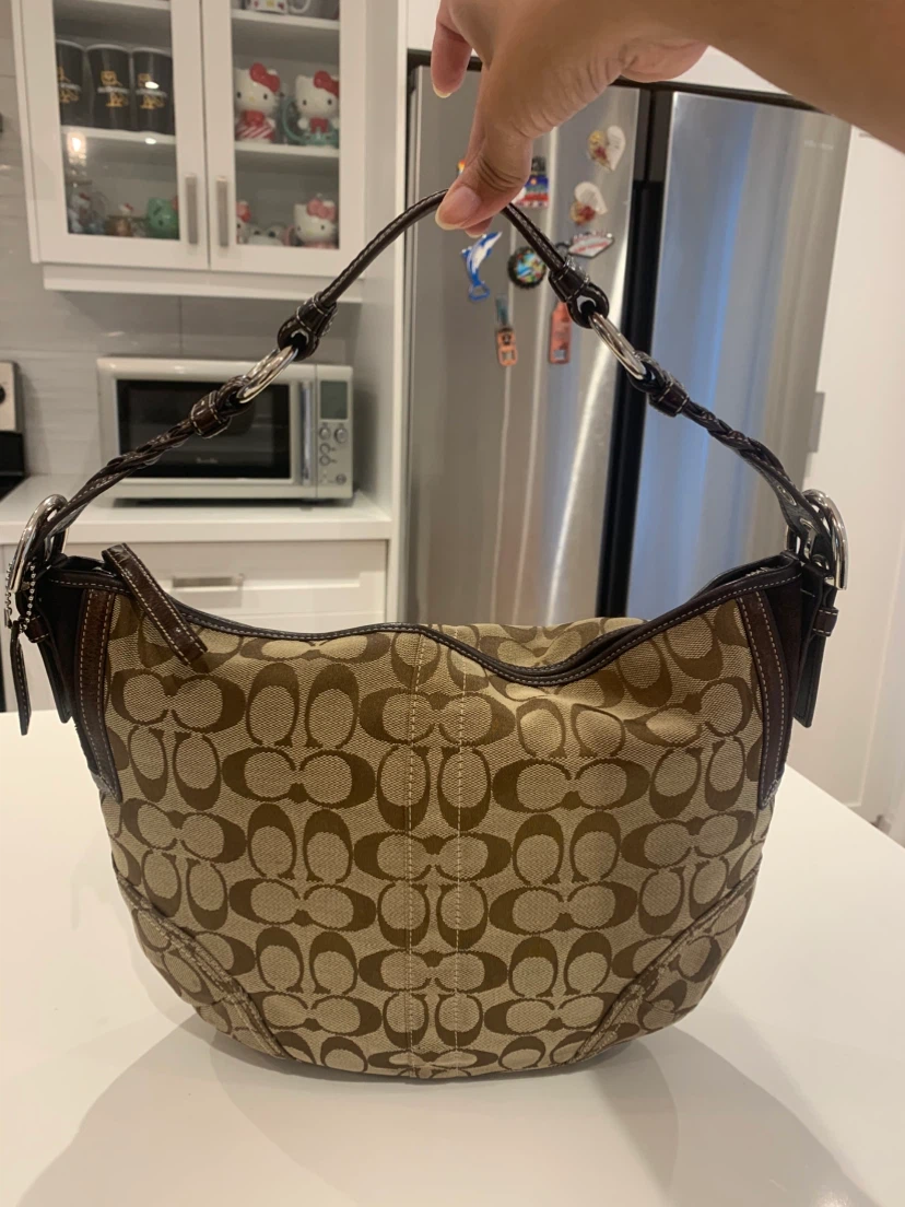 🐻 Medium Coach Brown  Signature Hampton  Hobo Purse 🐻