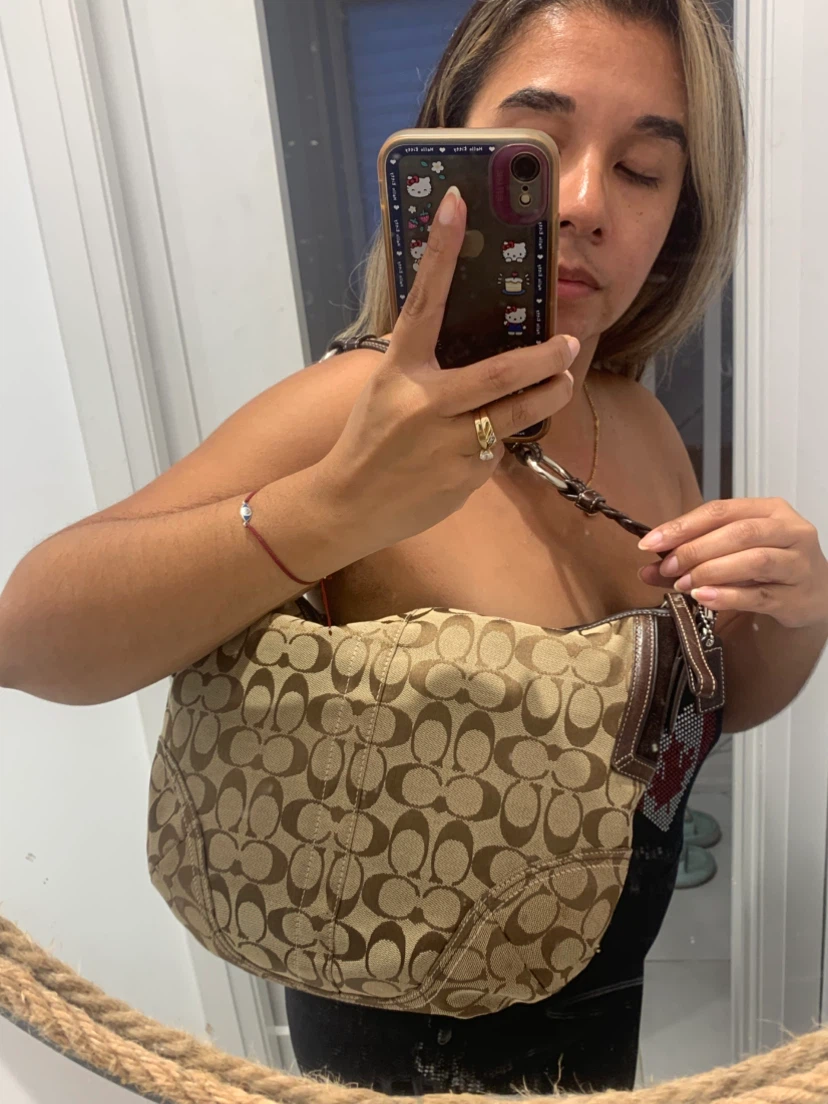 🐻 Medium Coach Brown  Signature Hampton  Hobo Purse 🐻 - photo 3
