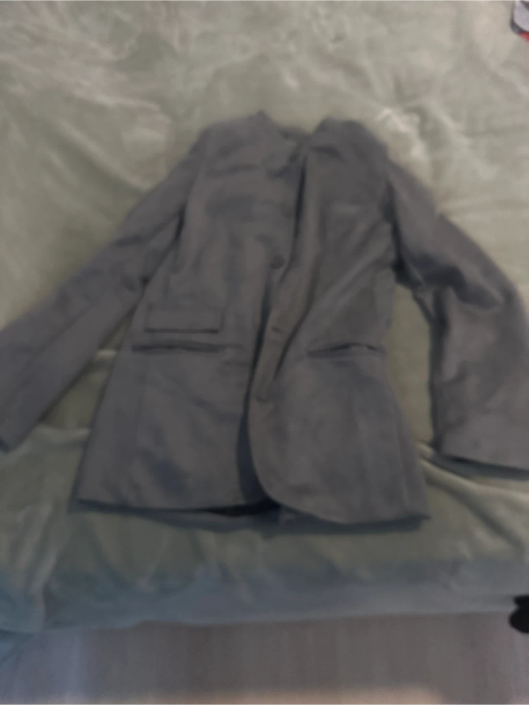 Grey Suede-like Blazer