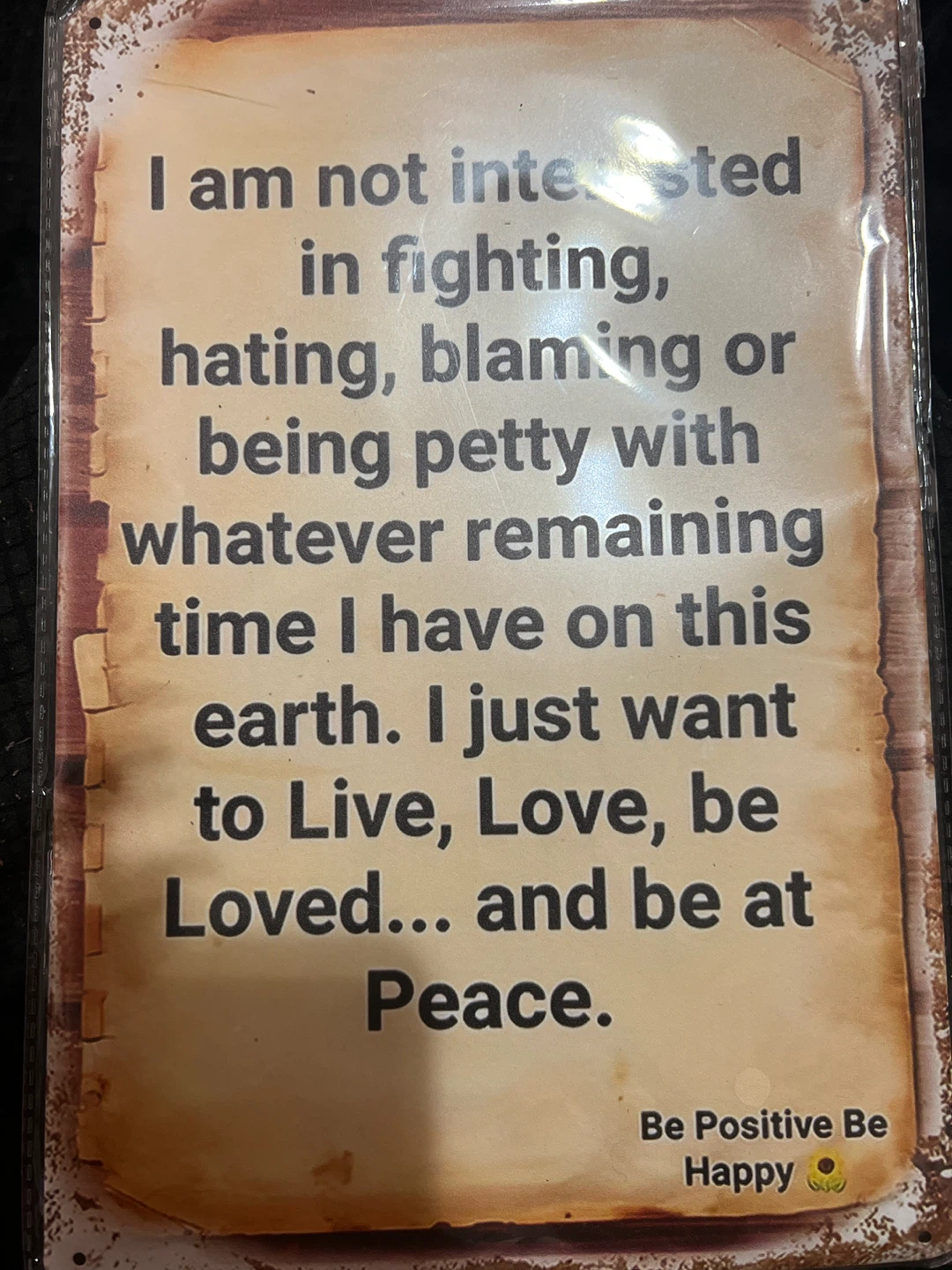 Inspirational Quote Metal Sign