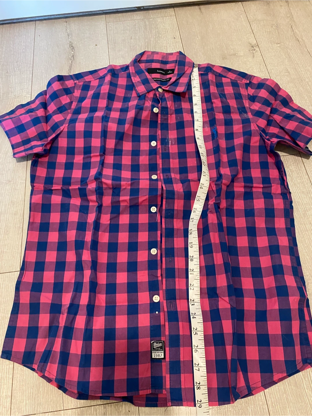 Bossini Plaid Short Sleeve Button-Up Shirt
