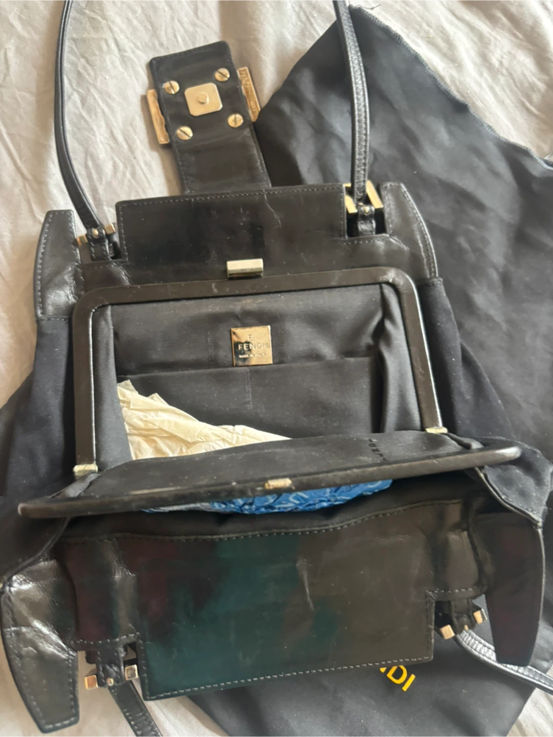 Fendi Black Canvas and Leather Shoulder Bag - photo 4