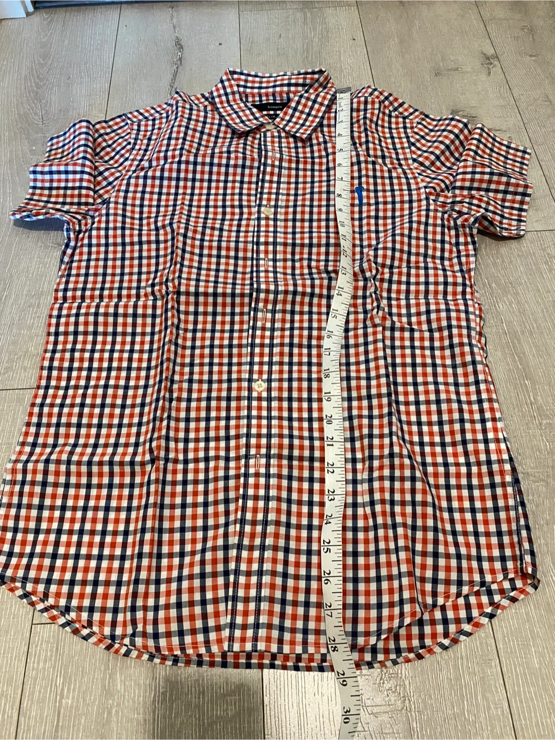Bossini Men's Slim Fit Plaid Short Sleeve Shirt