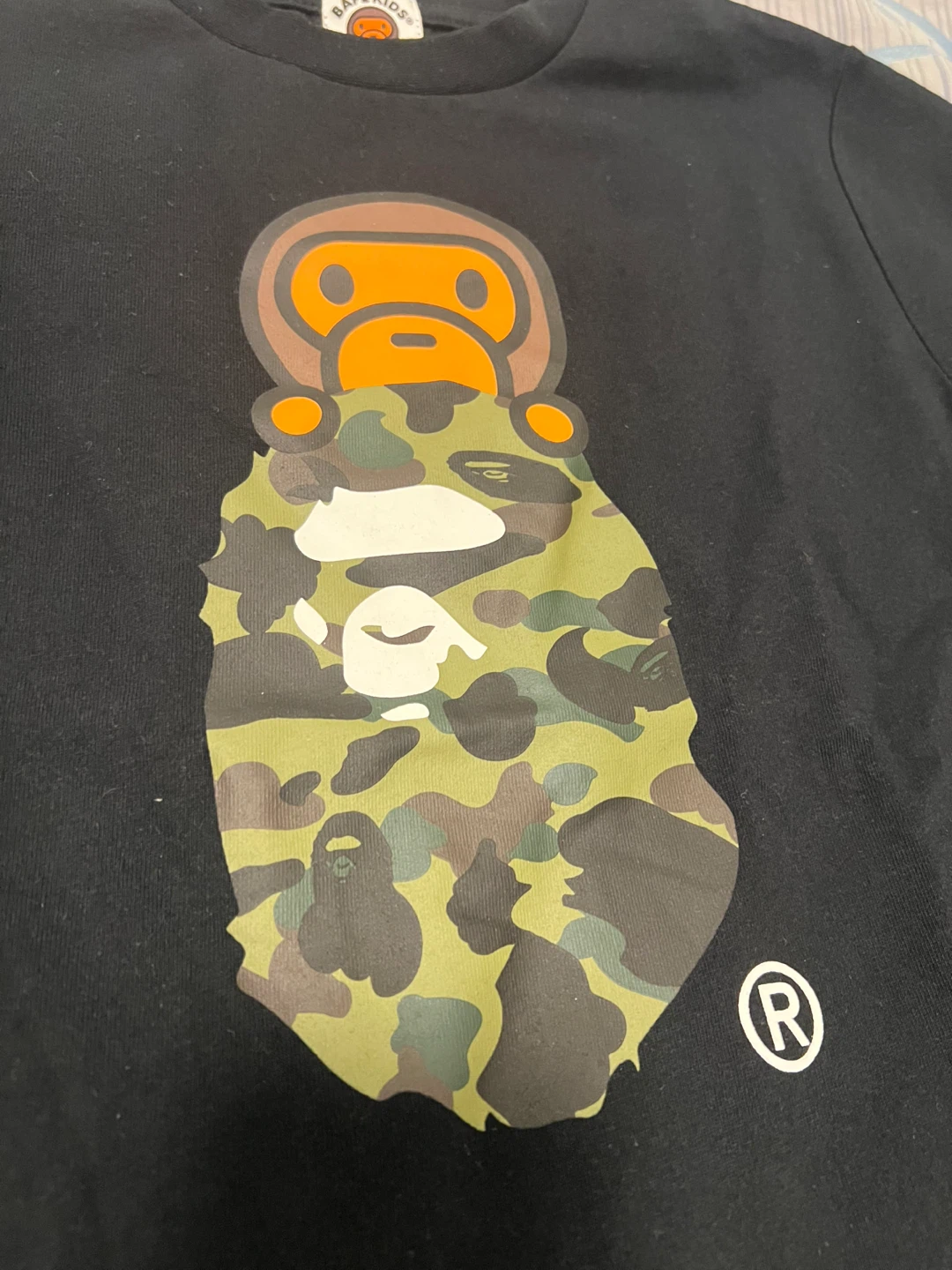 BAPE KIDS Black Camo Ape Head T-Shirt Size 140 - photo 4