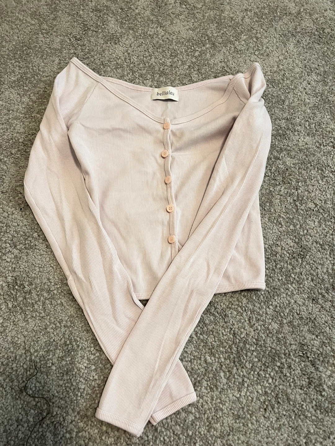 Bellialleu Ribbed Long Sleeve Top Light Pink