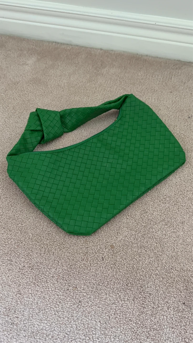 Green Woven Shoulder Bag