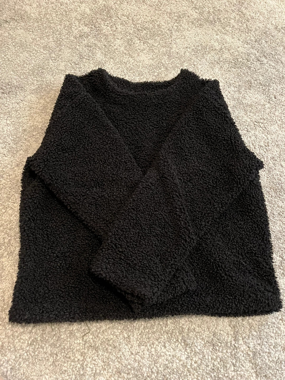 Uniqlo Black Teddy Fleece Long Sleeve Top