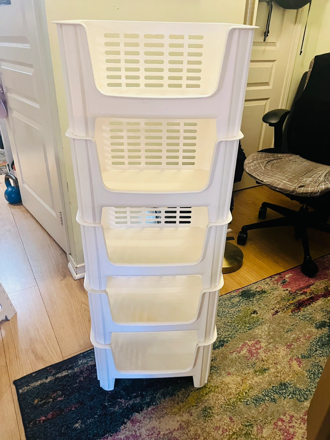 White 5-Tier Storage Drawer Unit
