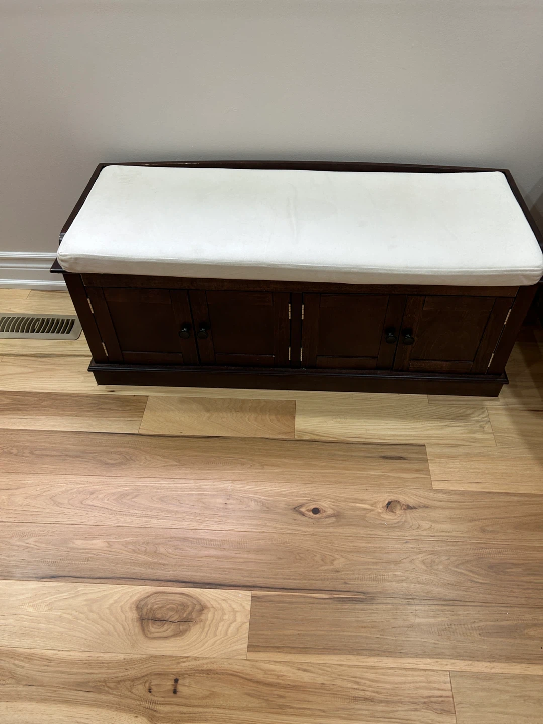 Wooden Storage Bench with Cushion