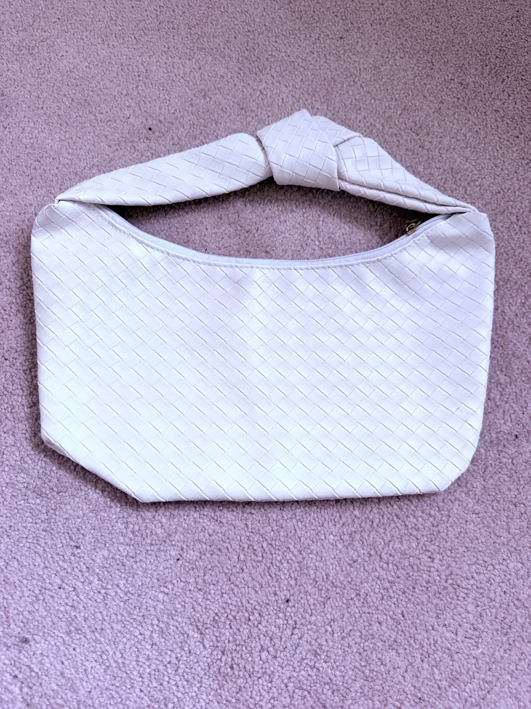 Cream Woven Knot Handle Handbag - photo 2