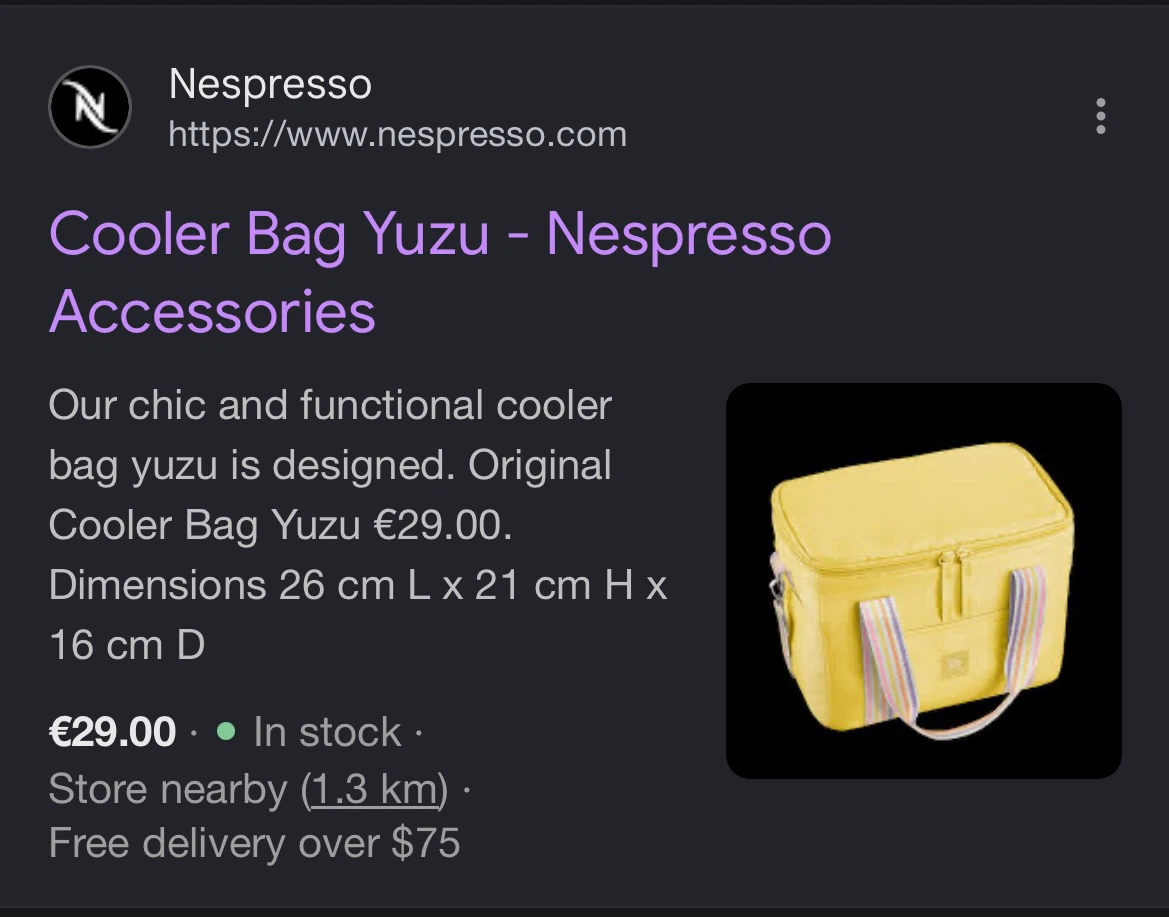 Limited Edition Nespresso Insulated Cooler Bag Yuzu - photo 5