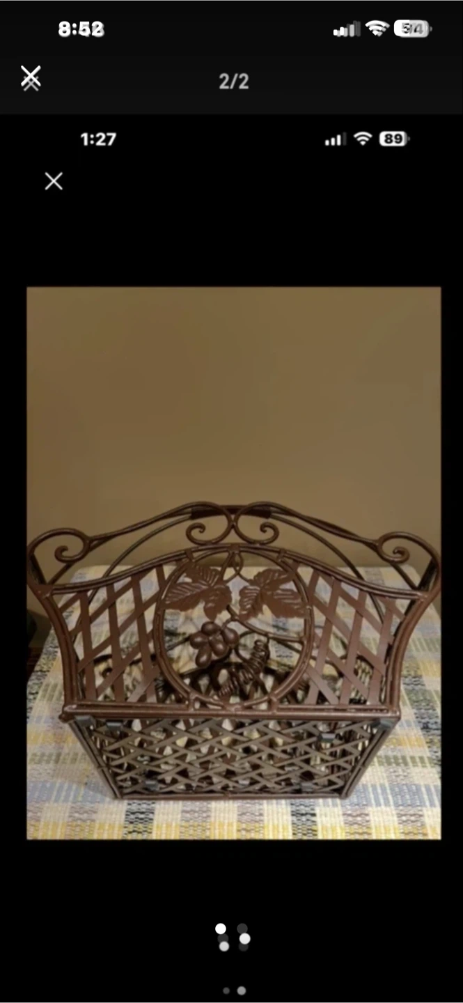 Decorative metal basket with handle - photo 2