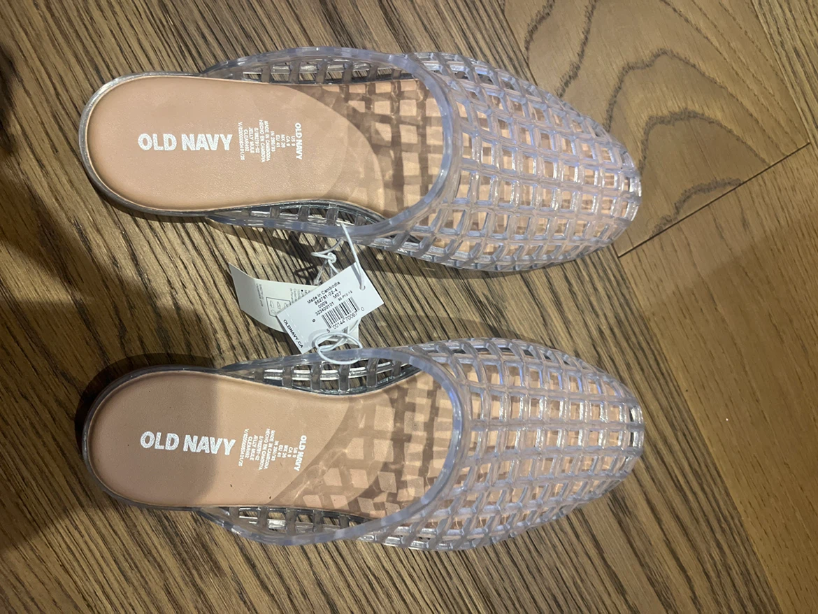 Old Navy Clear Lattice Mule Sandals Size 9 - photo 2