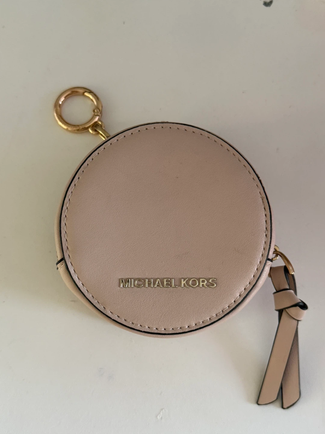 Michael Kors Pink Round Coin Pouch with Tassel