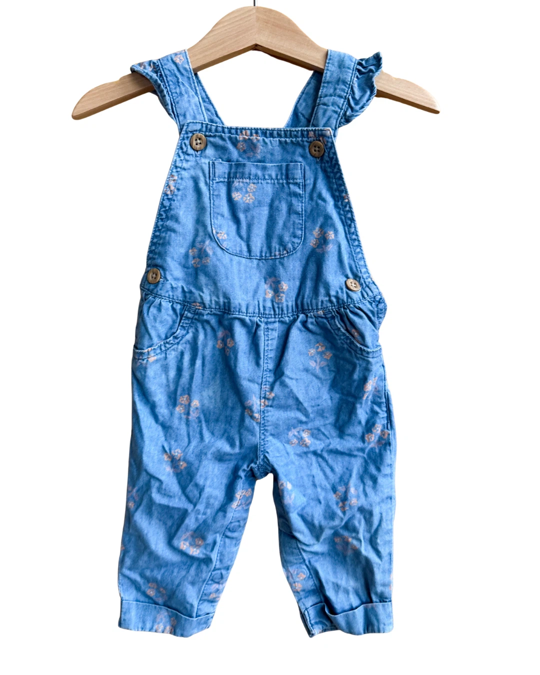 Baby Jean Floral Overalls