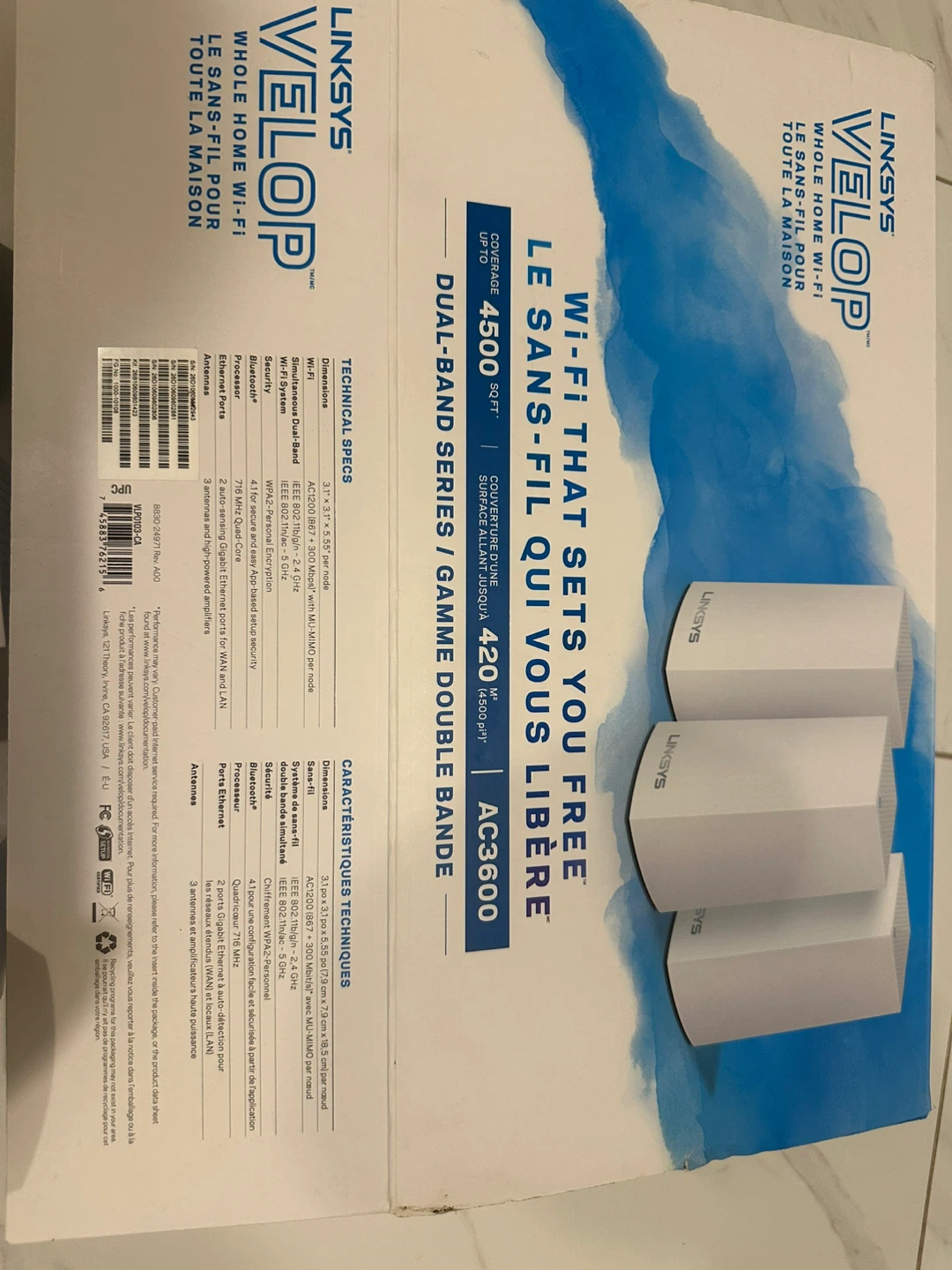 Linksys Velop AC3600 Whole Home WiFi System (3-Pack) - photo 2