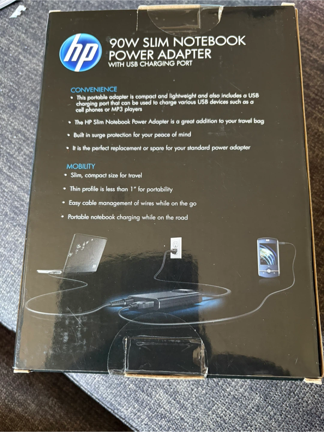 HP 90W Slim Notebook Power Adapter with USB Charging Port - photo 2