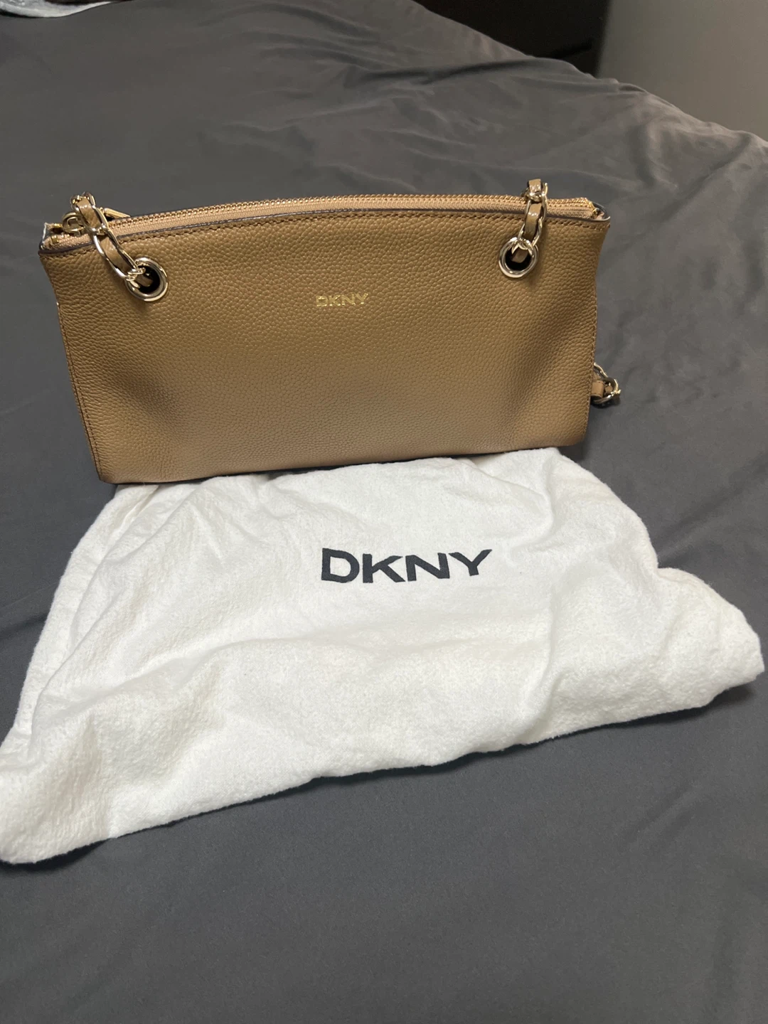 DKNY Brown Leather Shoulder Bag
