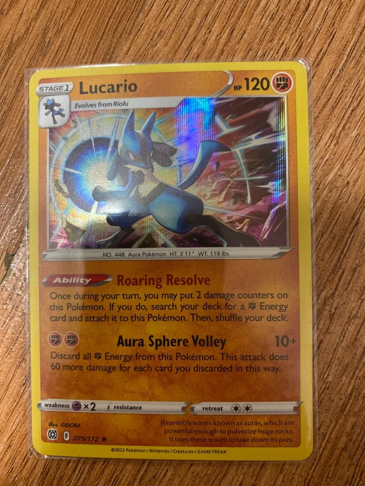 Pokemon Lucario Holo Rare Card 079/172