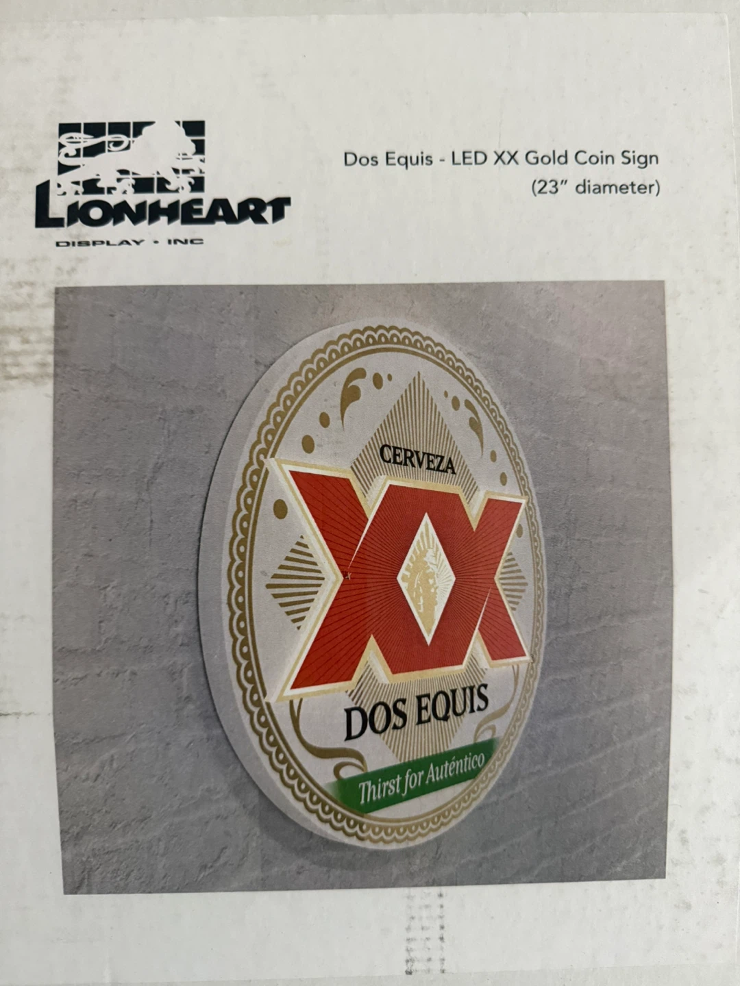 Dos Equis LED XX Gold Coin Sign