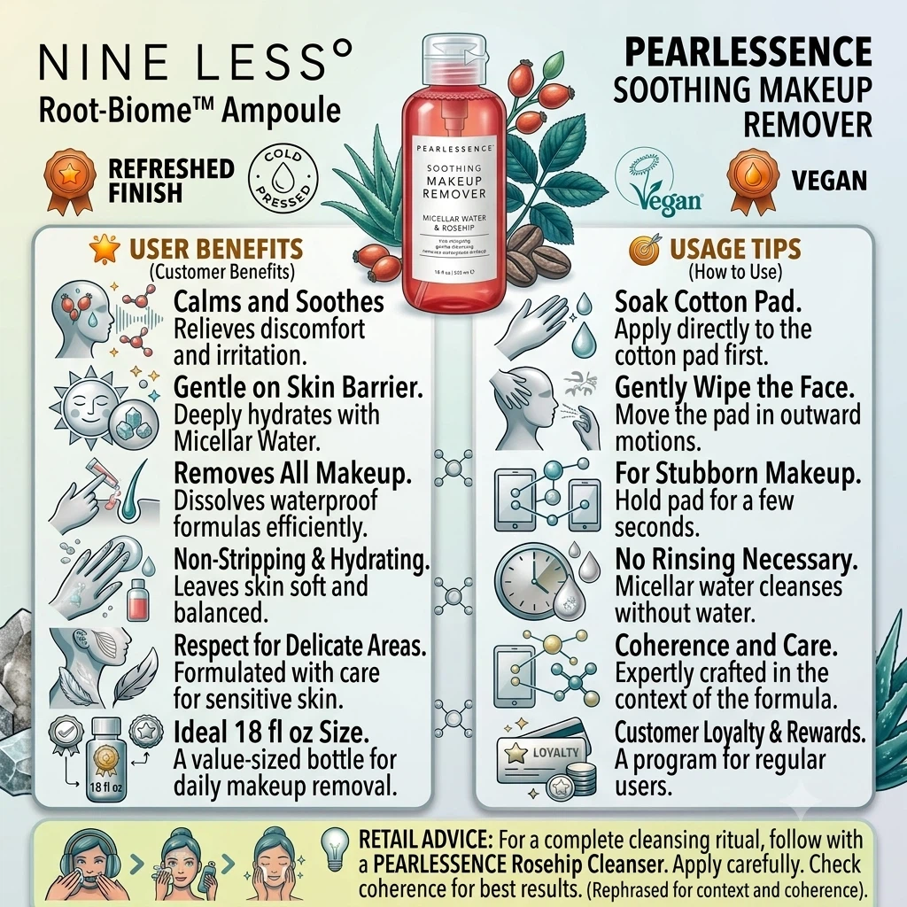 Pearlessence Soothing Makeup Remover - Micellar Water & Rosehip - photo 2
