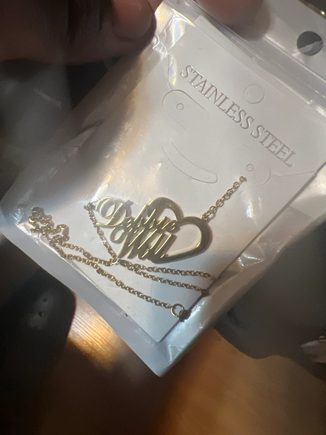 Stainless Steel "Debbie and Will " Name Necklace