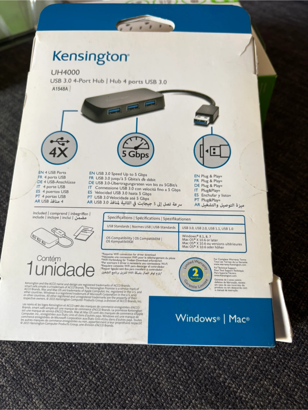 Kensington UH4000 USB 3.0 4-Port Hub - photo 2