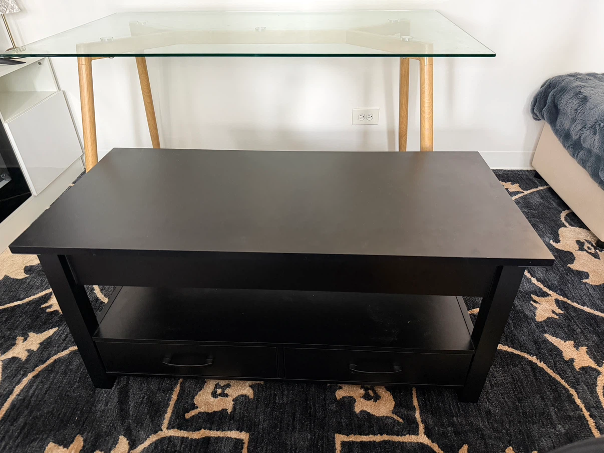 Black Lift Top Coffee Table with Storage
