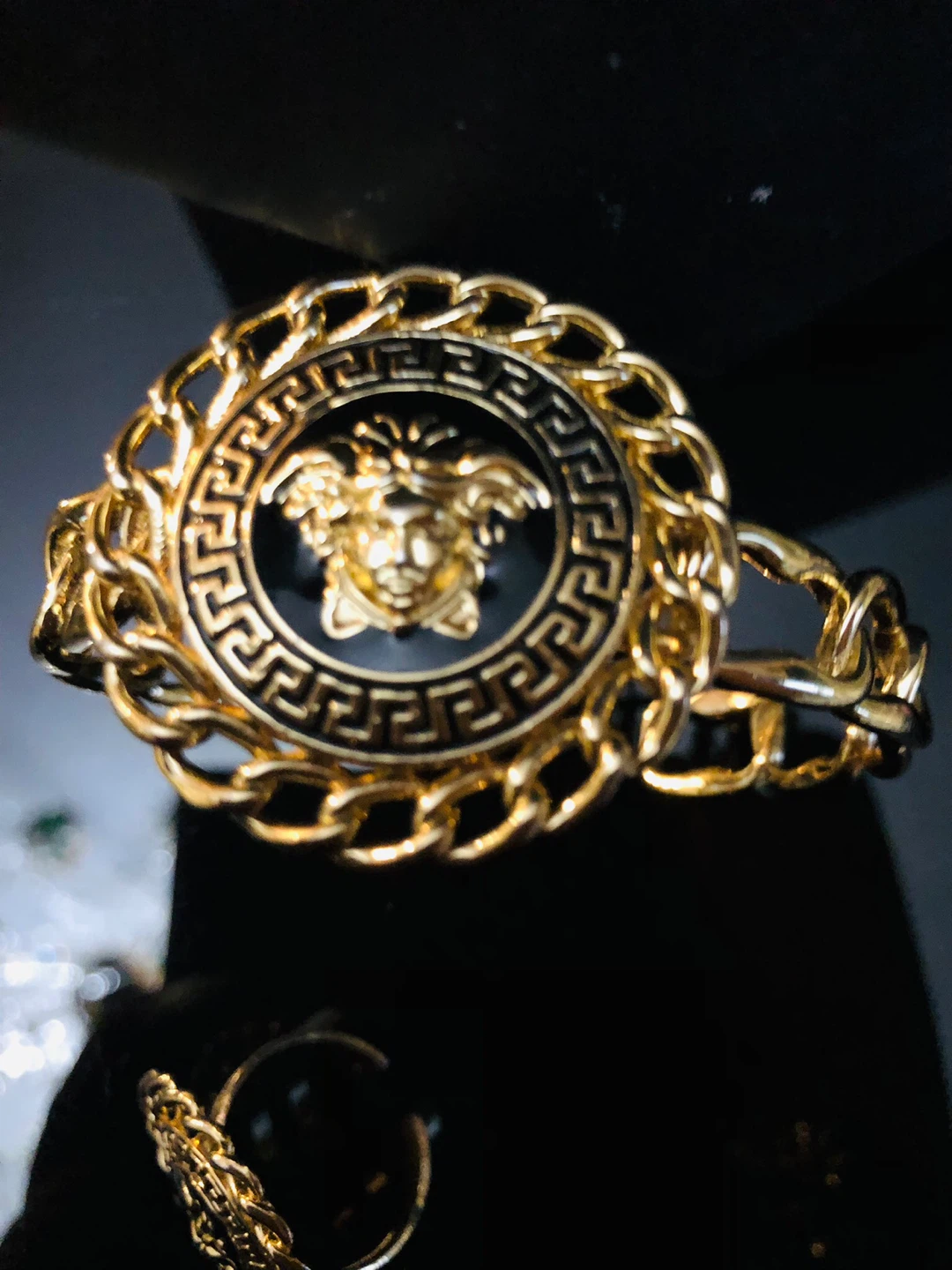 Gold  plated  Medusa head ring and bracelet set Italy - photo 2