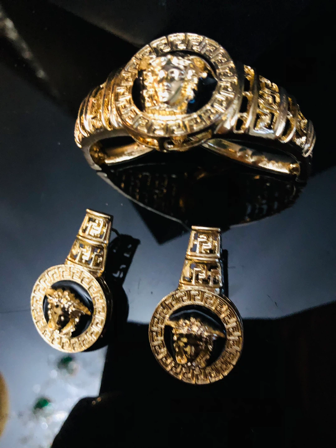 Versace Medusa Bracelet and Earrings Set