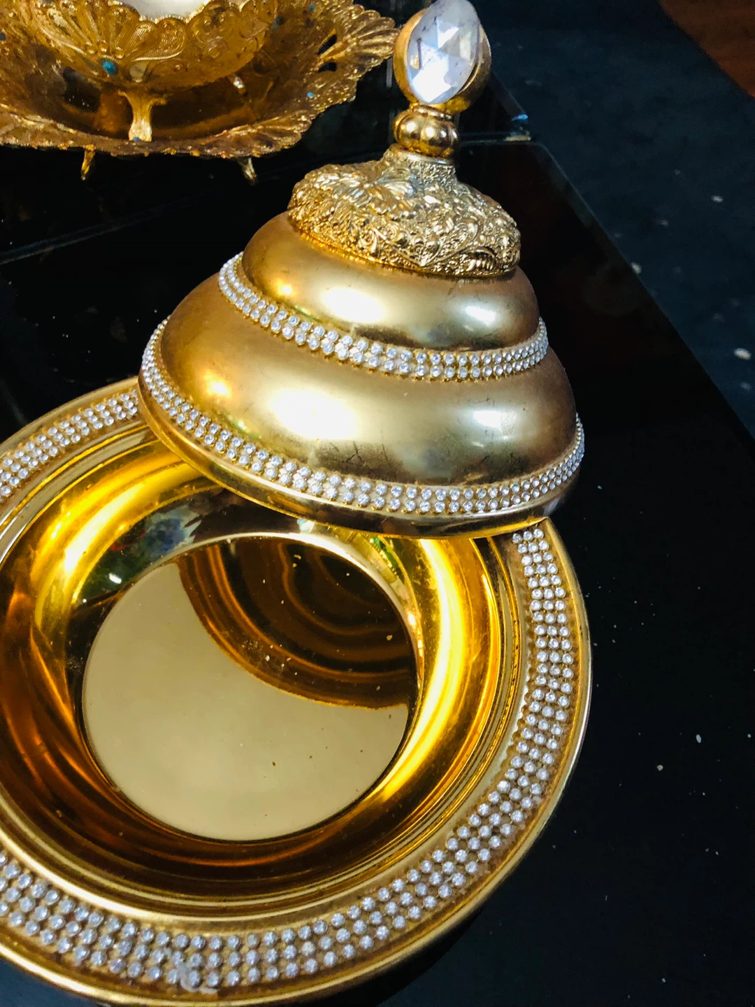 Decorative Gold Candy Dish with Crystals Dubai - photo 2