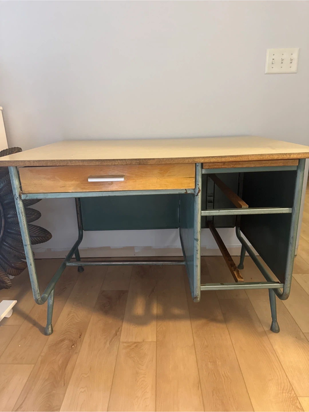 Vintage Wood and Metal Desk