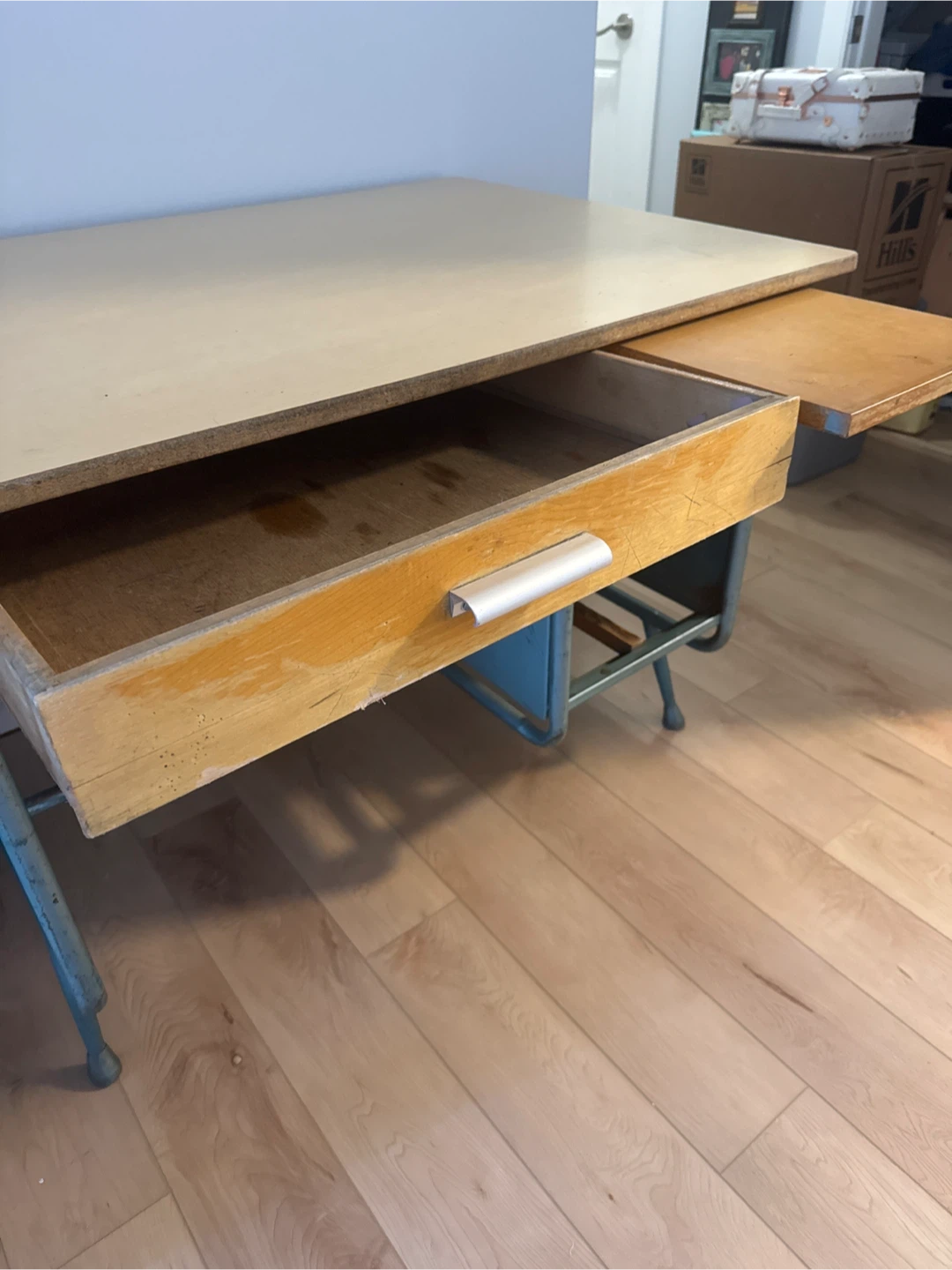 Vintage Wood and Metal Desk - photo 2